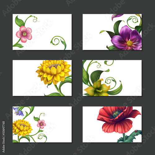 Fototapeta Naklejka Na Ścianę i Meble -  flower business card template set
