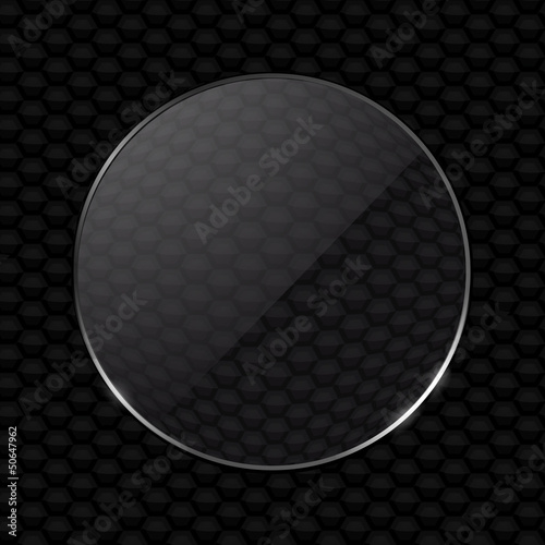 glass lens on black honeycomb background