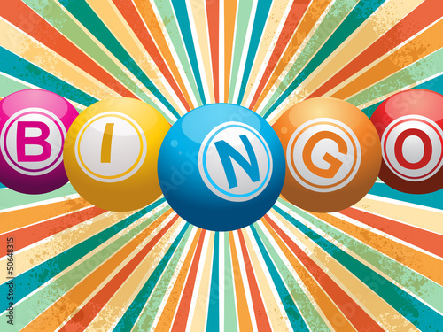 bingo balls on retro starburst