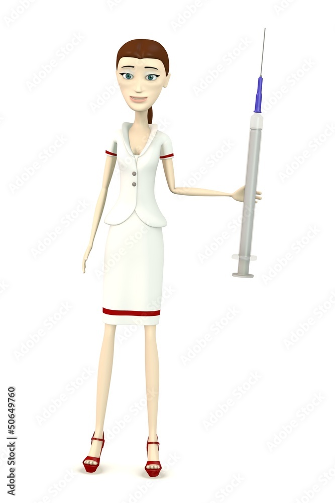3d render of cartoon character with needle 3d render of cartoon character with needle