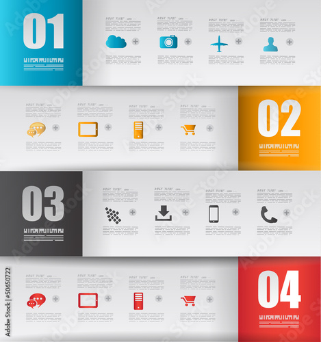 Infographic design template with paper tags.