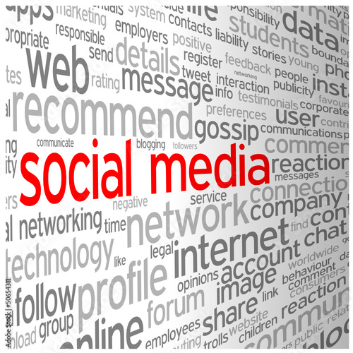 SOCIAL MEDIA tag cloud (networking follow friends blog)