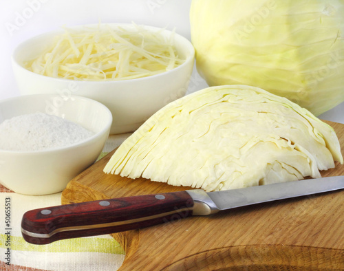 Ingredients for making sauerkraut