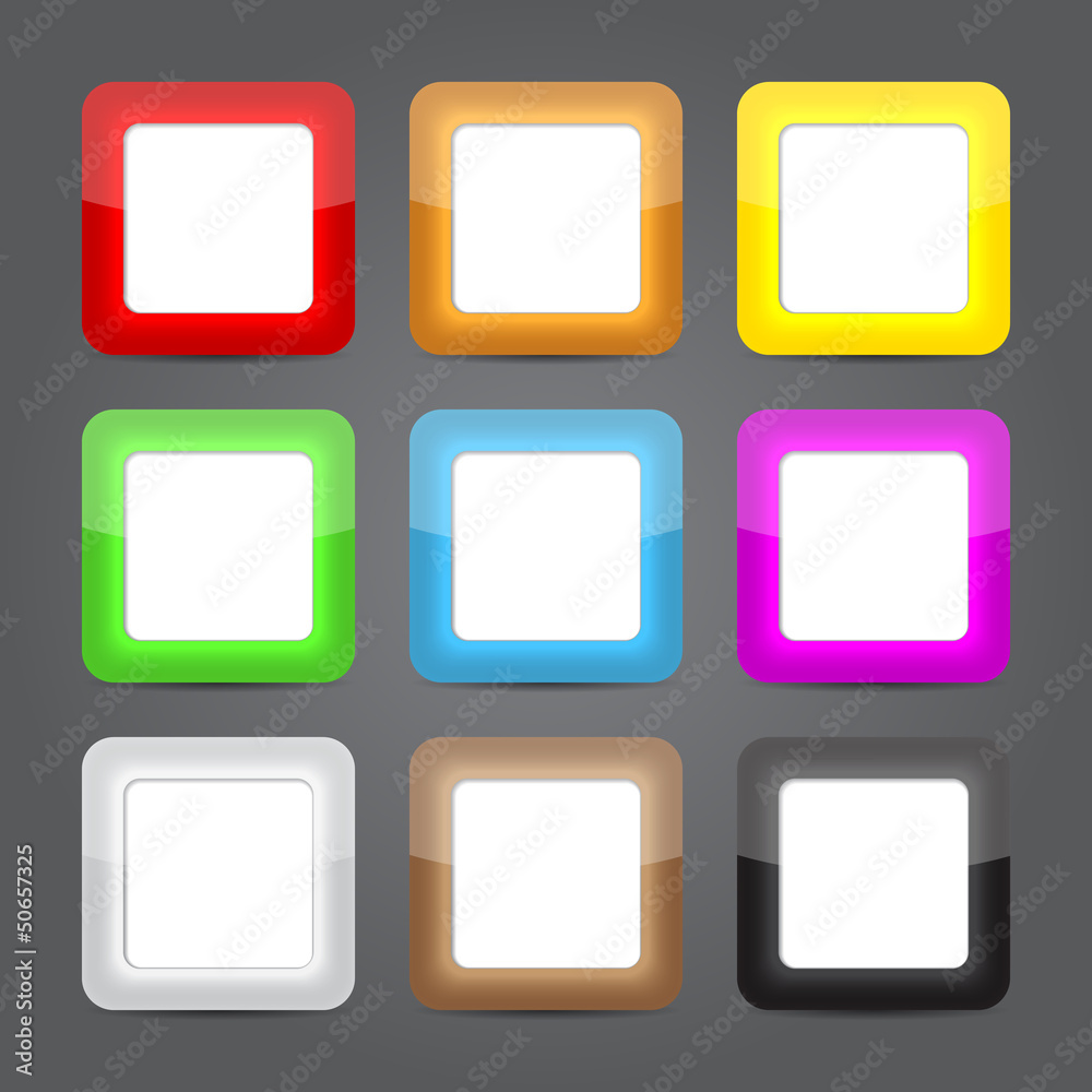 App icons glass set. Glossy button icons. App icons glass set. Glossy button icons.