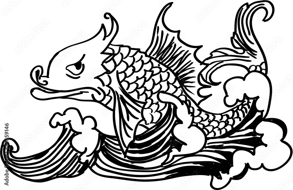 Fish on a wave Fish on a wave