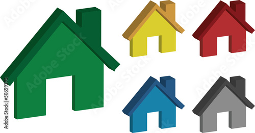 Colorful 3D Home Page Icons