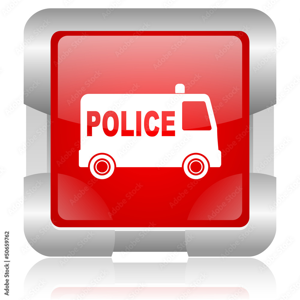 police red square web glossy icon police red square web glossy icon