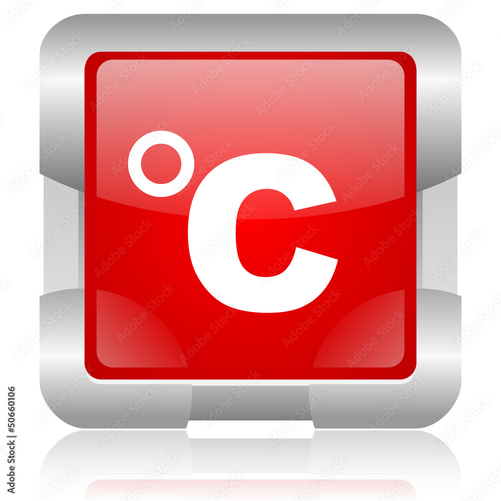 celsius red square web glossy icon celsius red square web glossy icon