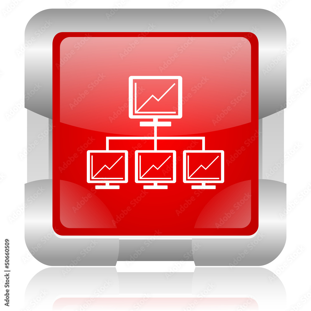 network red square web glossy icon network red square web glossy icon