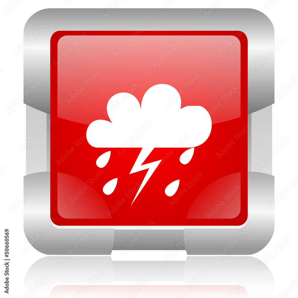 weather forecast red square web glossy icon weather forecast red square web glossy icon