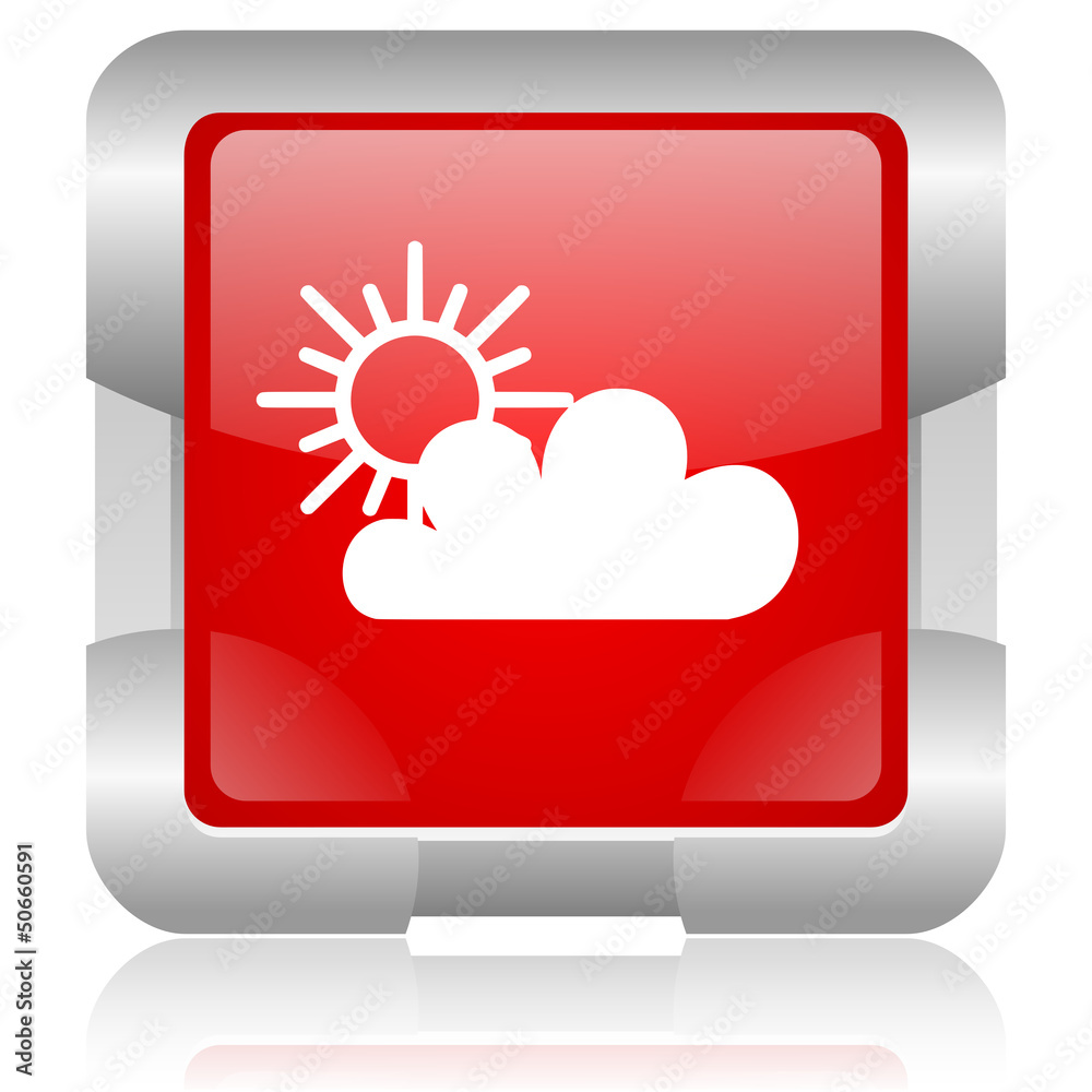 weather forecast red square web glossy icon weather forecast red square web glossy icon