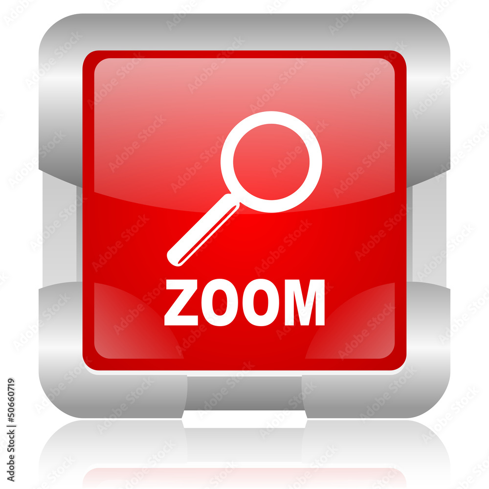 zoom red square web glossy icon zoom red square web glossy icon