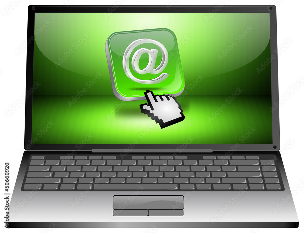 Laptop mit E-mail Button Laptop mit E-mail Button