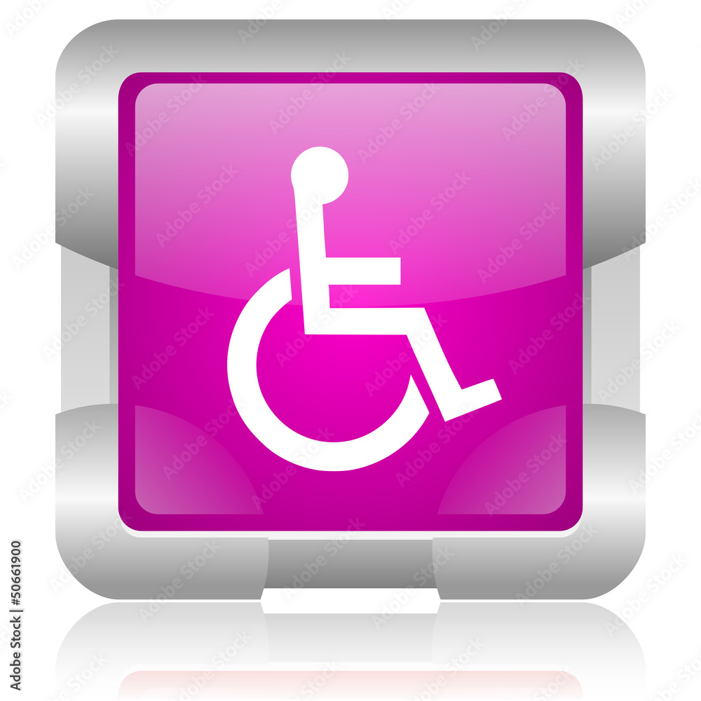 accessibility pink square web glossy icon accessibility pink square web glossy icon