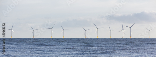 Photography Panoramic Off Shore Wind Farm