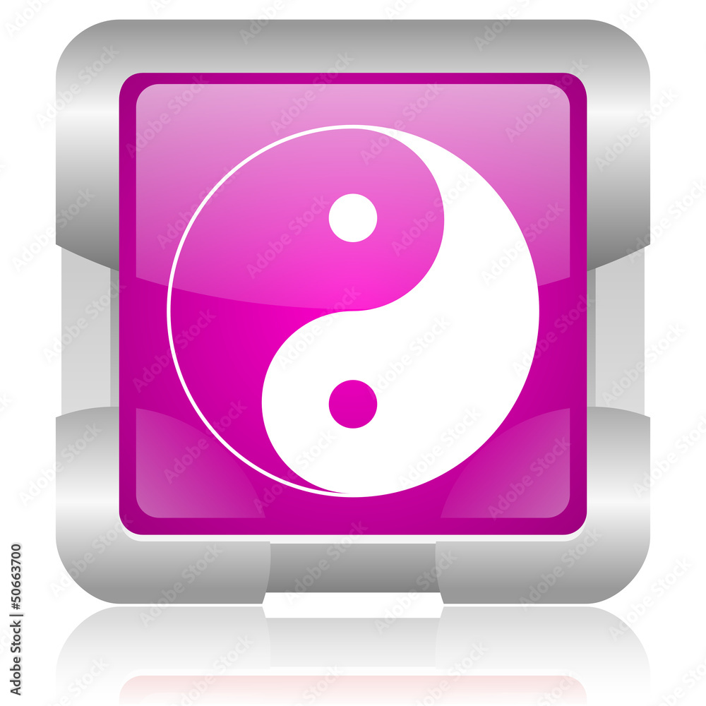 ying yang pink square web glossy icon ying yang pink square web glossy icon