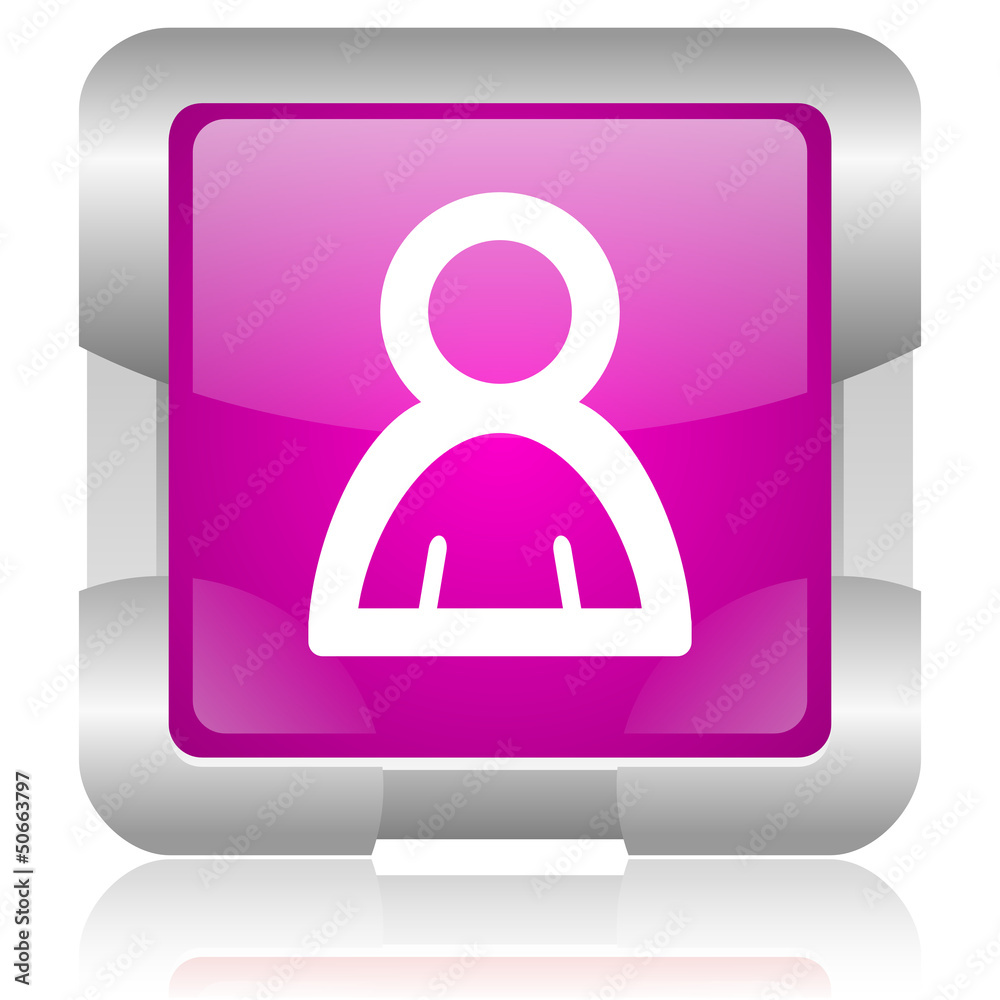 account pink square web glossy icon