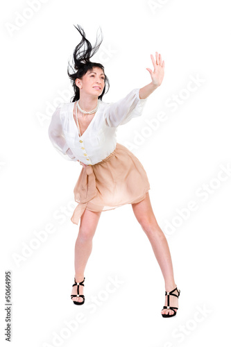 attractive young woman dancing