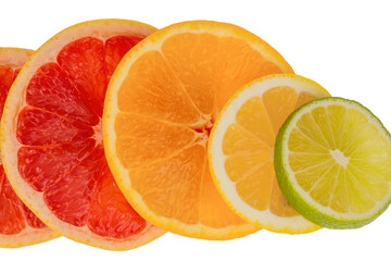 Keuken achterwand Plakjes fruit Sinaasappelschijfjes helder oranje detail  © Gina Sanders