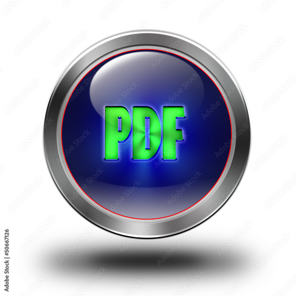 PDF glossy icon - obrazy, fototapety, plakaty 
