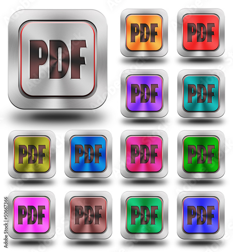PDF aluminum glossy icons, crazy colors