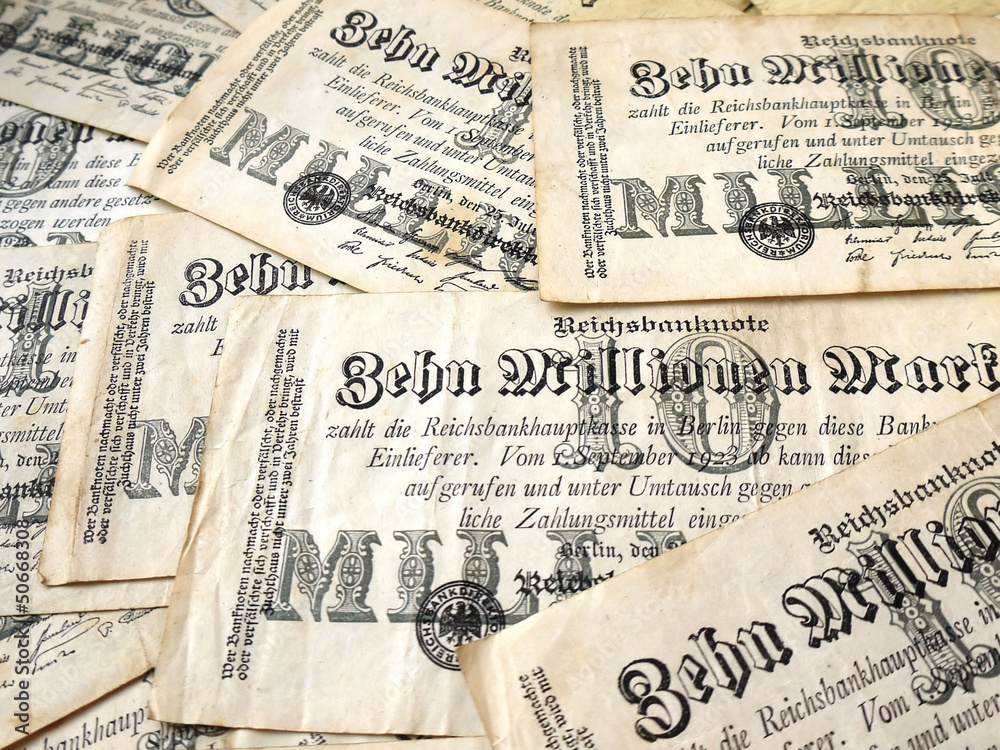 Немецкие деньги 1923 года - obrazy, fototapety, plakaty 