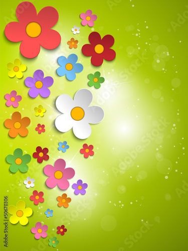 Fototapeta Naklejka Na Ścianę i Meble -  Beautiful Spring White Flowers Background