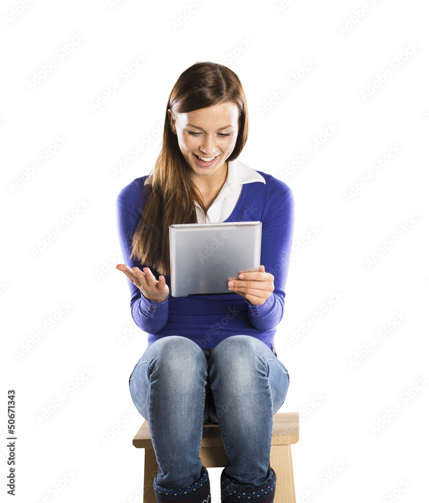 Girl with tablet Girl with tablet