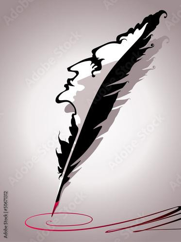 Writing pen. Decadence illustration.
