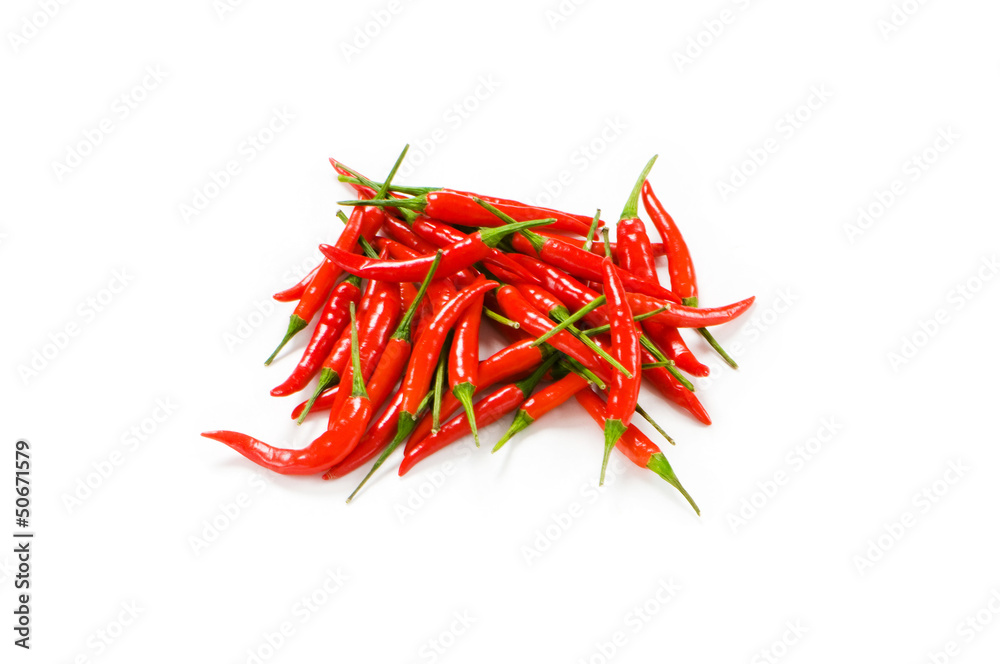 Red chili peppers isolated on the white Red chili peppers isolated on the white