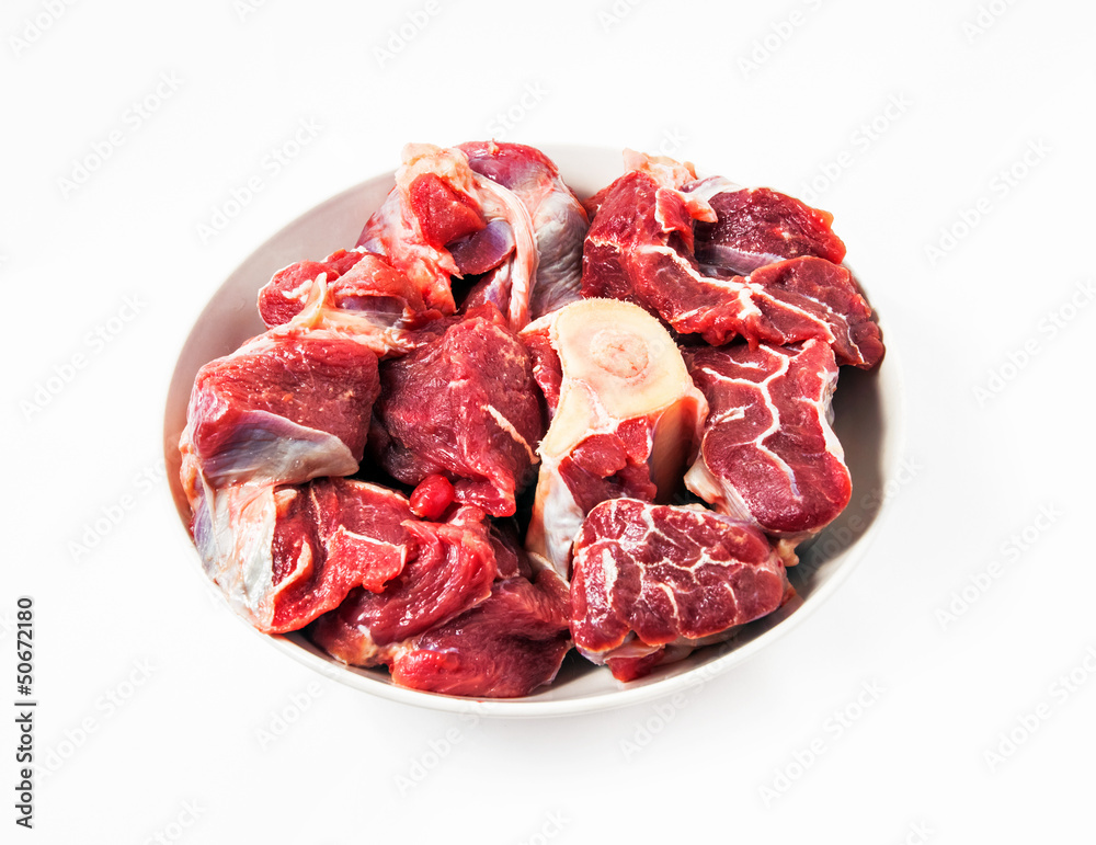 red raw meat over white red raw meat over white