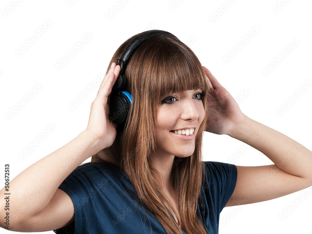 pretty woman with headset - isolated pretty woman with headset - isolated