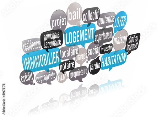 Photos nuage de mots bulles 3D : logement
