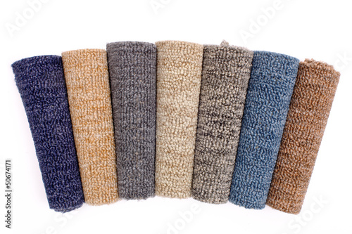 colorful carpet rolls