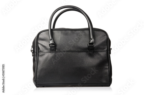 Leather bag isolated on the white background