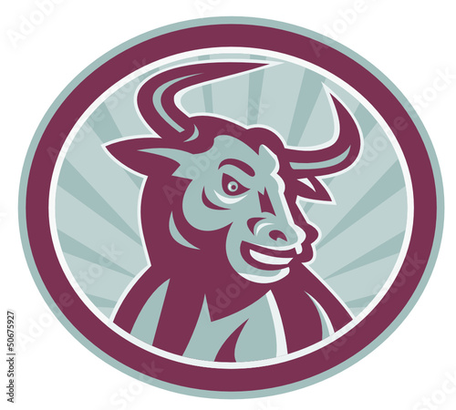 Texas Longhorn Bull Retro