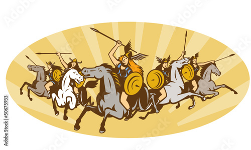Valkyrie Riding Horse Retro