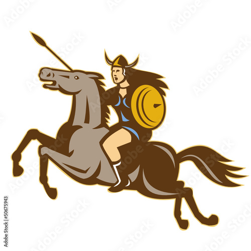 Valkyrie Riding Horse Retro