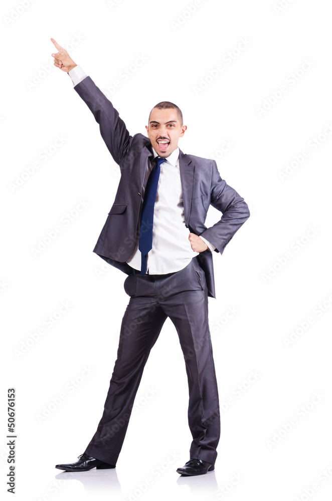 Dancing businessman isolated on white Dancing businessman isolated on white