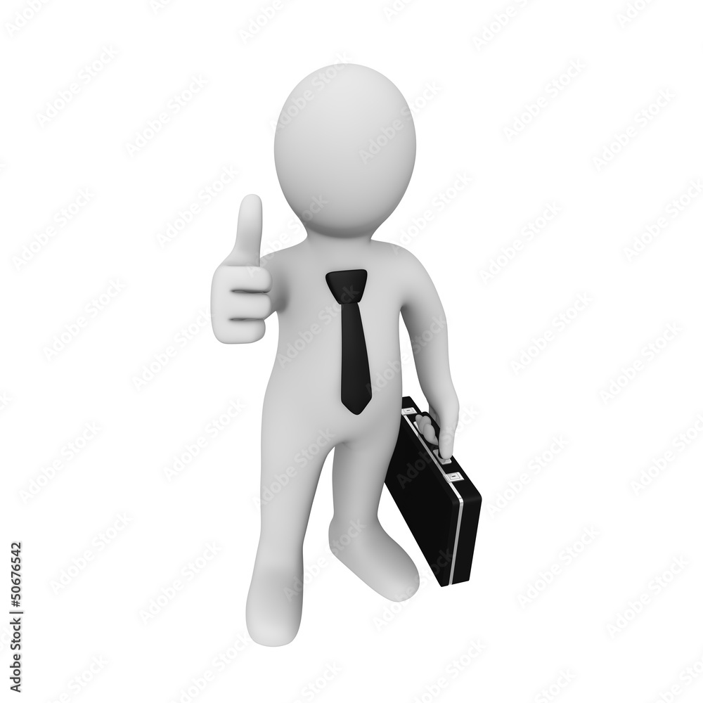 3d businessman gives thumbs up 3d businessman gives thumbs up
