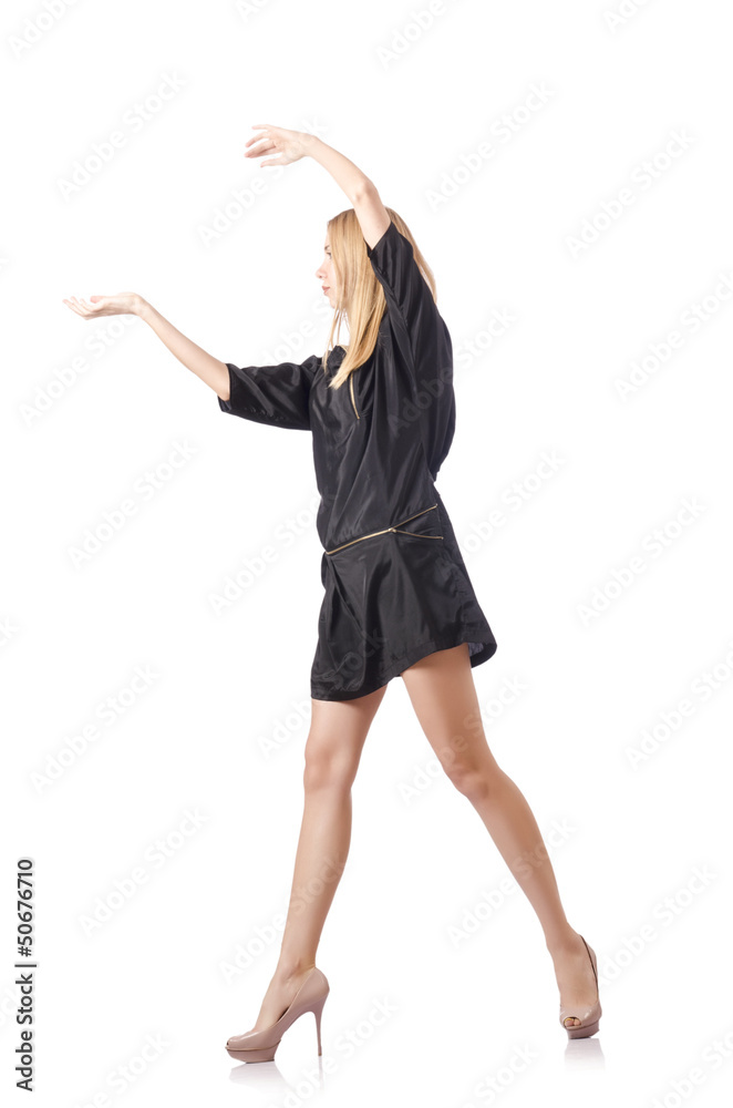 Attractive tall model isolated on white Attractive tall model isolated on white