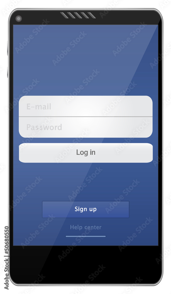 Mobile Phone With Social Media Website Interface Mobile Phone With Social Media Website Interface