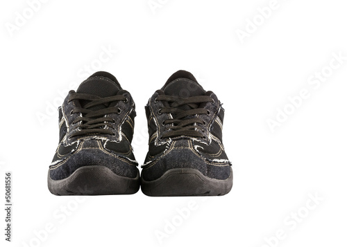 Black sneakers isolated on white background