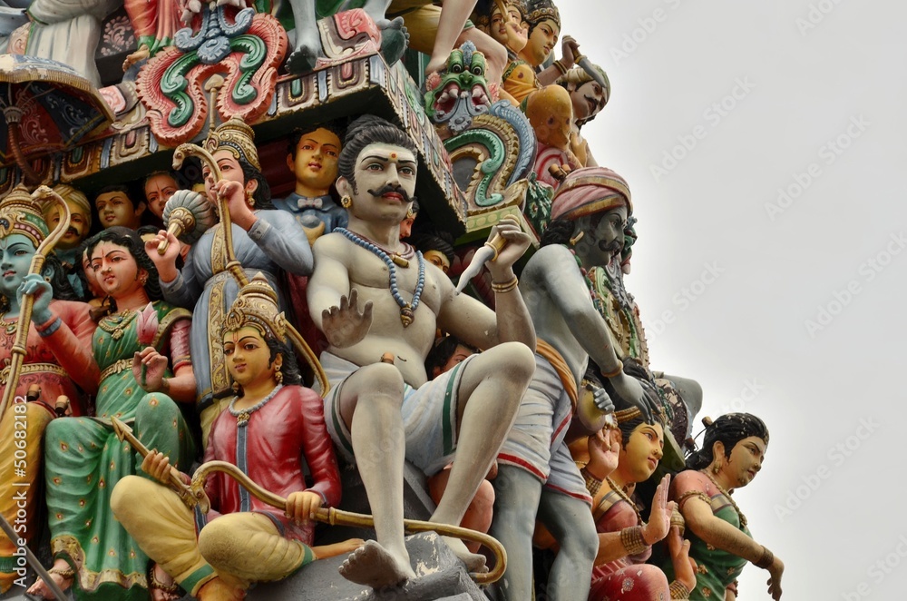 Obraz premium Hindu gods and goddesses at temple