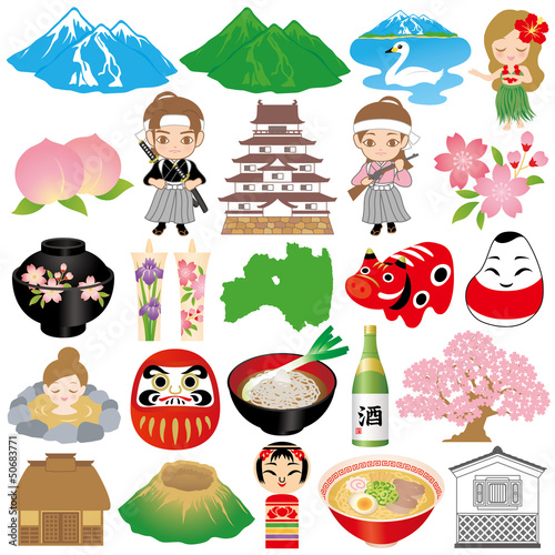福島　観光　イラスト