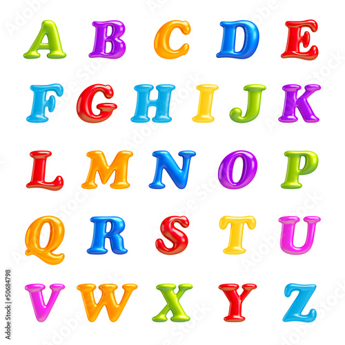 ABC collection. Alphabet 3D Font creative. Isolated Letters.