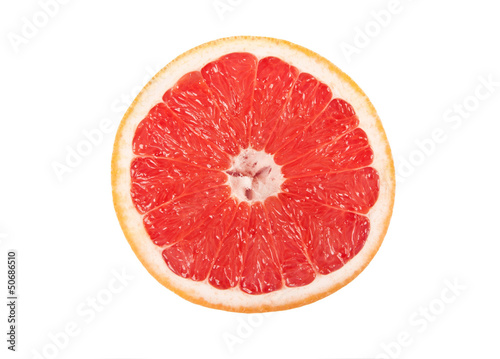 slice of grapefruit isolated on white background