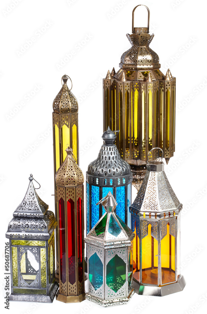 Fototapeta premium Arabic lamp Isolated a white background