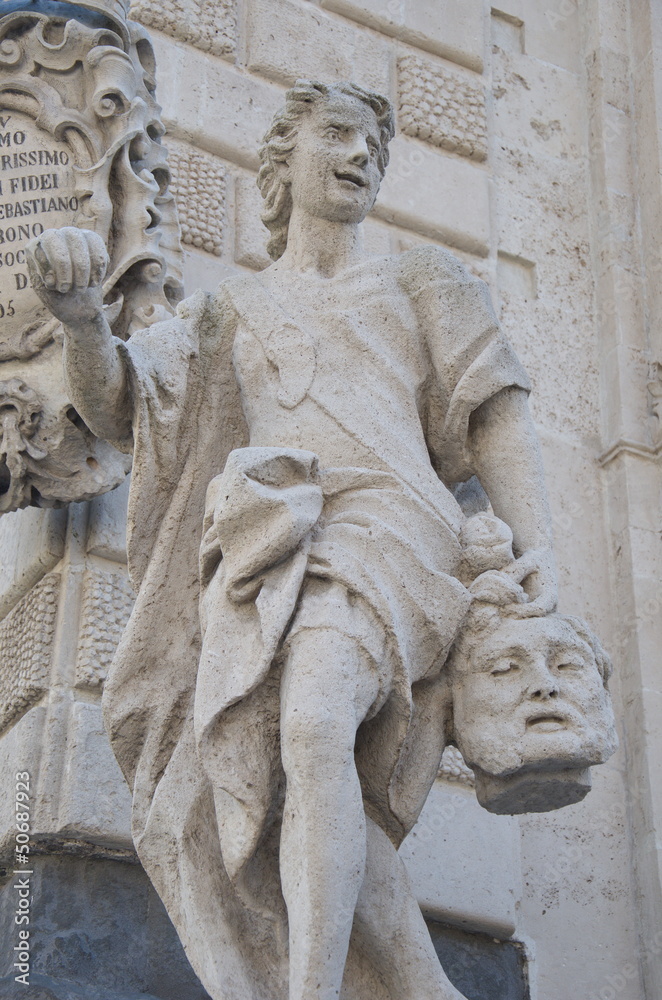 David with the head of Goliath, San Sebastiano, Acireale