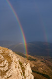 Rainbow over the mountains of Crimea. Ukraine.